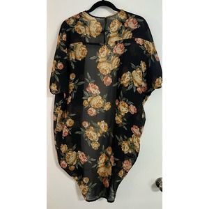 Women’s sheer floral kimono Live 4 Truth open front short sleeve Small